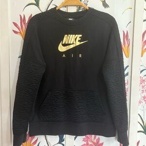 Nike Kids Crewneck Sweater in Black with Gold Logo